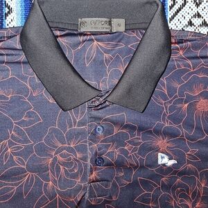 G/FORE Men’s Tech Jersey Golf Polo Shirt Medium M Floral Performance Luxury